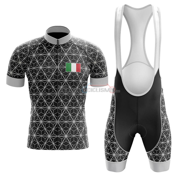 Abbigliamento Ciclismo Italia Manica Corta 2020 Nero Grigio